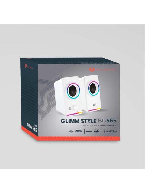 BOCINAS 2.0 GAMER GLIMM STYLE BG565 BALAM RUSH CONEXION BLUETOOTH-AUXILIAR CONTROLADOR TOUCH ILUMINACION LED 3 MODOS 10W RMS. SONIDO ESTEREO ALIMENTACI - Imagen 4