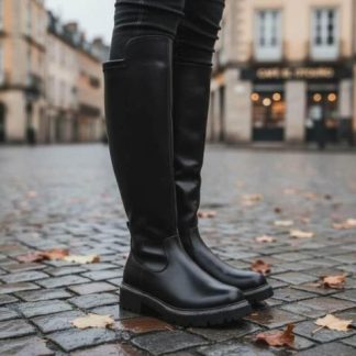 BOTA ALTA CON PEDRERIA NEGRO BELINDA PEREGRIN