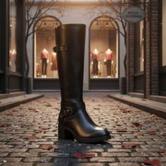BOTA ALTA HEBILLA METALICA NEGRO TIERRA BENDITA