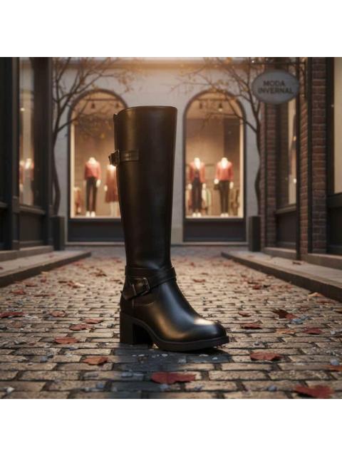 BOTA ALTA HEBILLA METALICA NEGRO TIERRA BENDITA