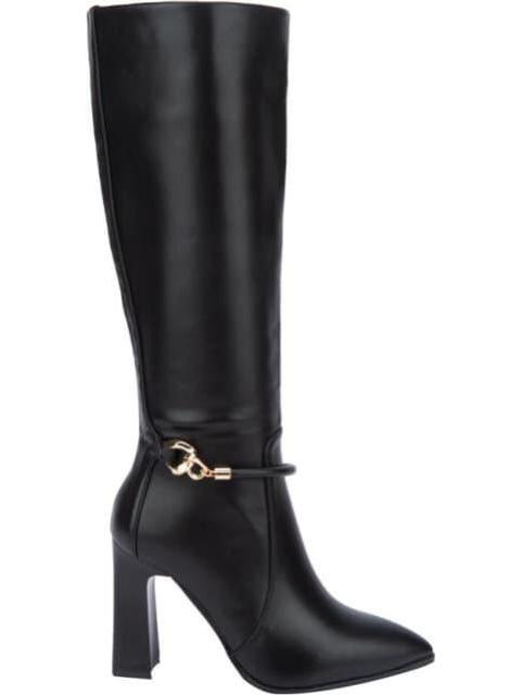 BOTA ALTA TACON ANCHO NEGRO YAELI FASHION