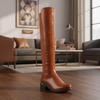 BOTA EXTRALARGA STRETCH COGNAC TIERRA BENDITA