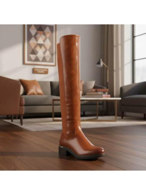 BOTA EXTRALARGA STRETCH COGNAC TIERRA BENDITA