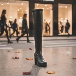 BOTA EXTRALARGA TACON ALTO NEGRO SAO PAULO