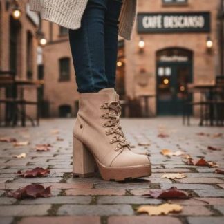 BOTA GAMUZA PLATAFORMA TRACK TAUPE BELINDA PEREGRIN