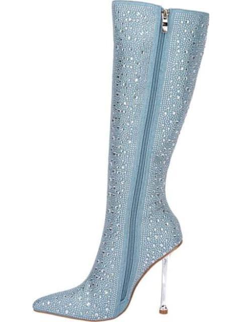 BOTA MEZCLILLA CON PEDRERIA AZUL CIELO BELINDA PEREGRIN - Imagen 5