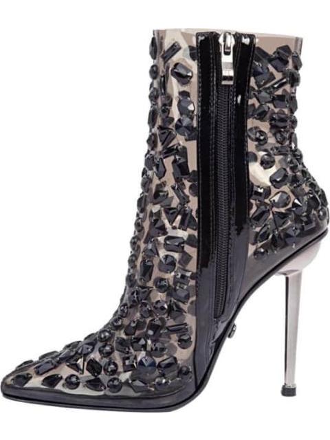 BOTA MICA CON PEDRERIA VERDE CAMUFLAJE THALIA SODI - Imagen 4