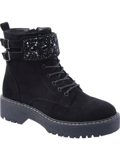 BOTA MILITAR CON PEDRERIA NEGRO GOODYEAR - Imagen 2