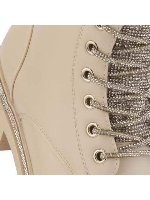 BOTA MILITAR CORDONES PEDRERIA BEIGE/HUESO BELINDA PEREGRIN - Imagen 4