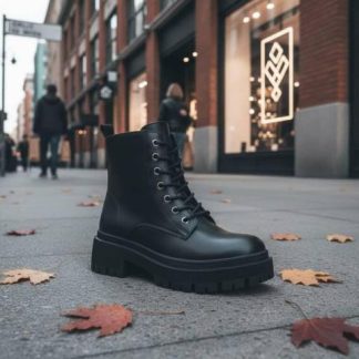 BOTA MILITAR DE PIEL NEGRO GOODYEAR