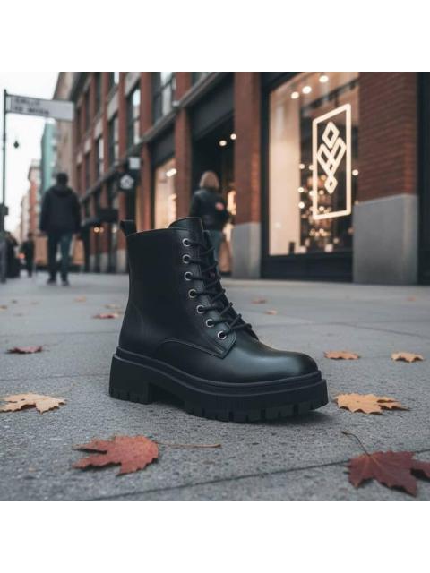 BOTA MILITAR DE PIEL NEGRO GOODYEAR