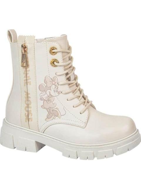 BOTA MILITAR PU FRASE LATERAL MOÑO BEIGE/HUESO MINNIE - Imagen 2