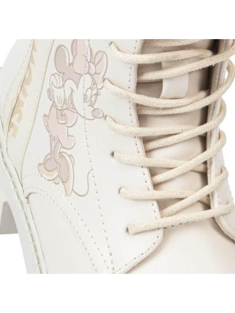 BOTA MILITAR PU FRASE LATERAL MOÑO BEIGE/HUESO MINNIE - Imagen 6