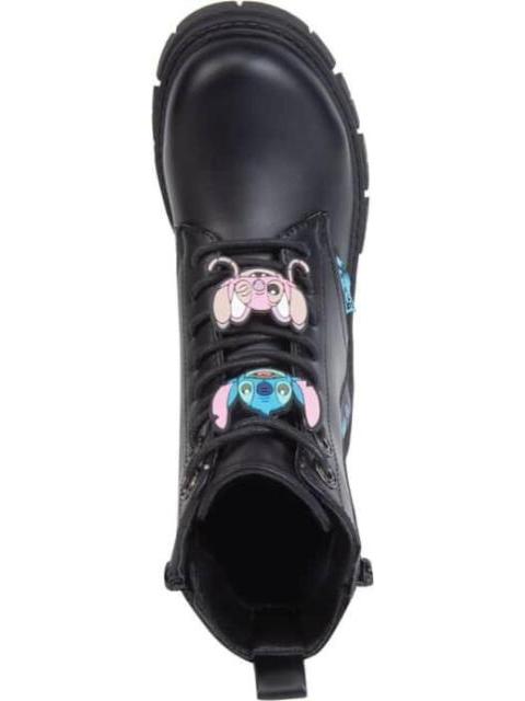 BOTA MILITAR PU FRASE LATERAL PLASTISOL NEGRO STITCH - Imagen 3