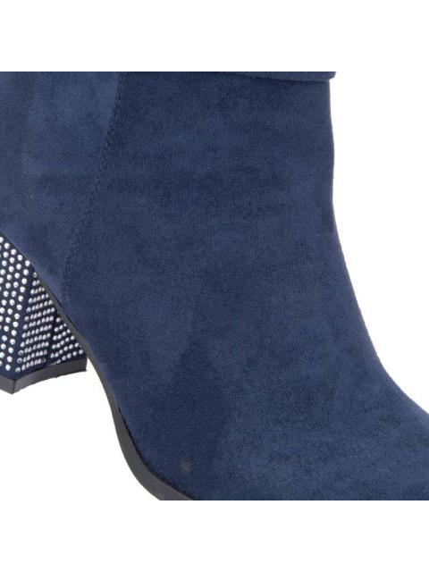 BOTA TACON CON PEDRERIA AZUL MARINO YAELI - Imagen 5
