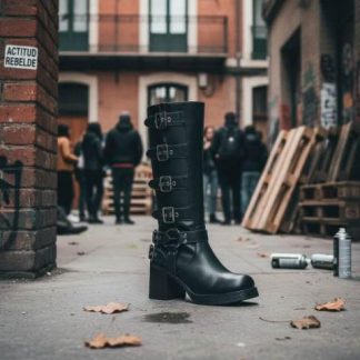 BOTA TACON CUADRADO NEGRO BELINDA PEREGRIN
