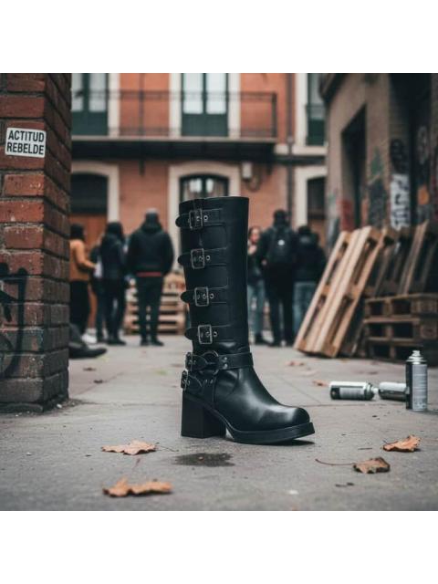 BOTA TACON CUADRADO NEGRO BELINDA PEREGRIN