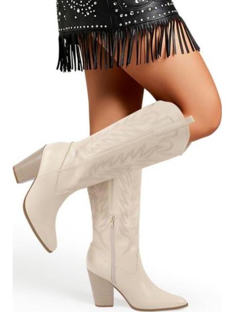 BOTA TEXANA BORDADA BEIGE TIERRA BENDITA DELUXE - Imagen 2