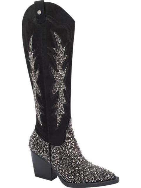 BOTA VAQUERA CON PEDRERIA NEGRO THALIA SODI - Imagen 2