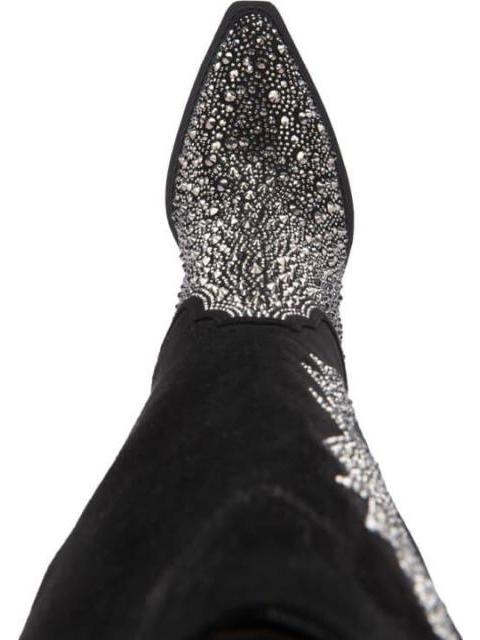 BOTA VAQUERA CON PEDRERIA NEGRO THALIA SODI - Imagen 3