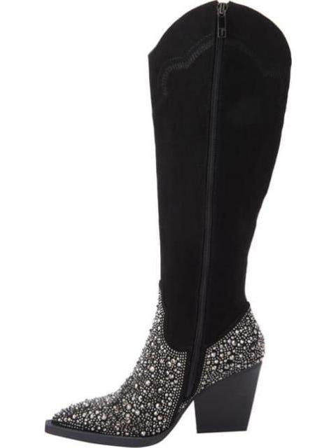 BOTA VAQUERA CON PEDRERIA NEGRO THALIA SODI - Imagen 5