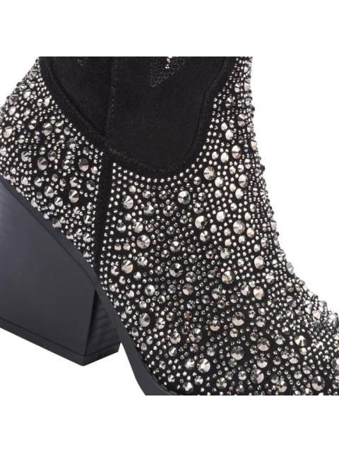 BOTA VAQUERA CON PEDRERIA NEGRO THALIA SODI - Imagen 6