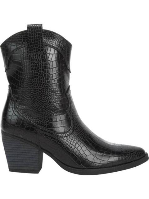 BOTA VAQUERA CROCO TACON MEDIO NEGRO TIERRA BENDITA - Imagen 2