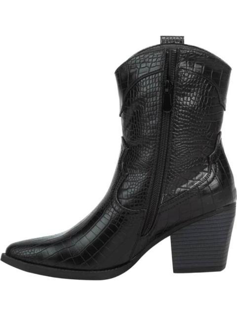 BOTA VAQUERA CROCO TACON MEDIO NEGRO TIERRA BENDITA - Imagen 6