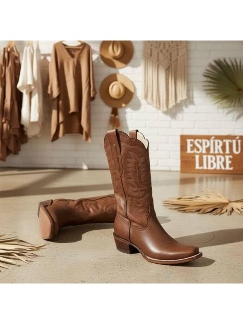 BOTA VAQUERA DE PIEL COGNAC JC MCCOY