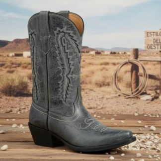 BOTA VAQUERA DE PIEL GRIS JC MCCOY