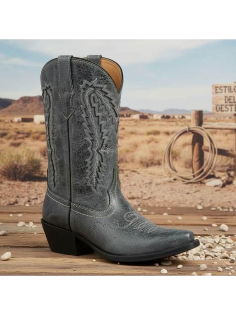 BOTA VAQUERA DE PIEL GRIS JC MCCOY