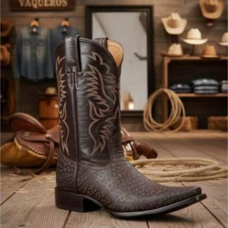 BOTA VAQUERA PIEL GRABADA CAFE JC MCCOY