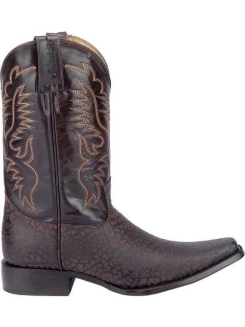 BOTA VAQUERA PIEL GRABADA CAFE JC MCCOY - Imagen 2