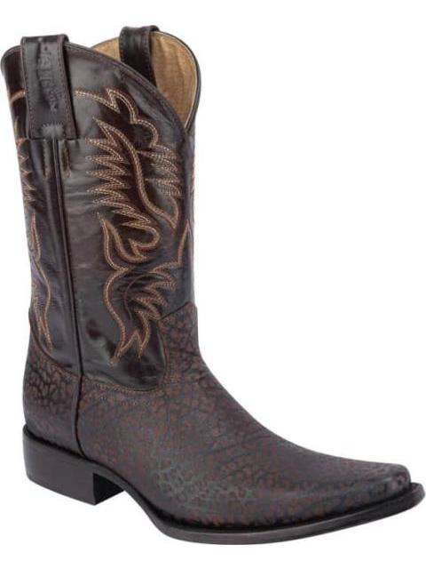 BOTA VAQUERA PIEL GRABADA CAFE JC MCCOY - Imagen 3