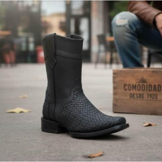 BOTA VAQUERA PIEL NEGRO REYPA BOOTS