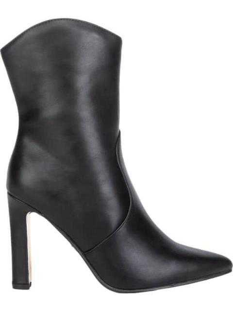 BOTA VESTIR PU TACON ALTO CON PLACA NEGRO THALIA SODI