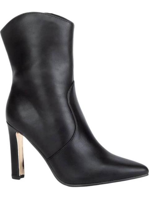 BOTA VESTIR PU TACON ALTO CON PLACA NEGRO THALIA SODI - Imagen 2