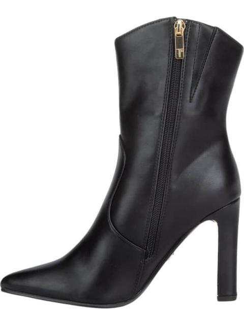 BOTA VESTIR PU TACON ALTO CON PLACA NEGRO THALIA SODI - Imagen 5