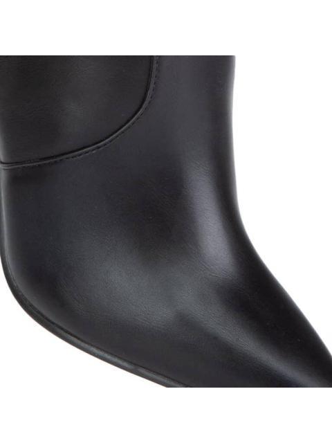 BOTA VESTIR PU TACON ALTO CON PLACA NEGRO THALIA SODI - Imagen 6