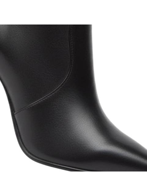 BOTA VESTIR PU TACON ALTO CON PLACA NEGRO THALIA SODI - Imagen 6