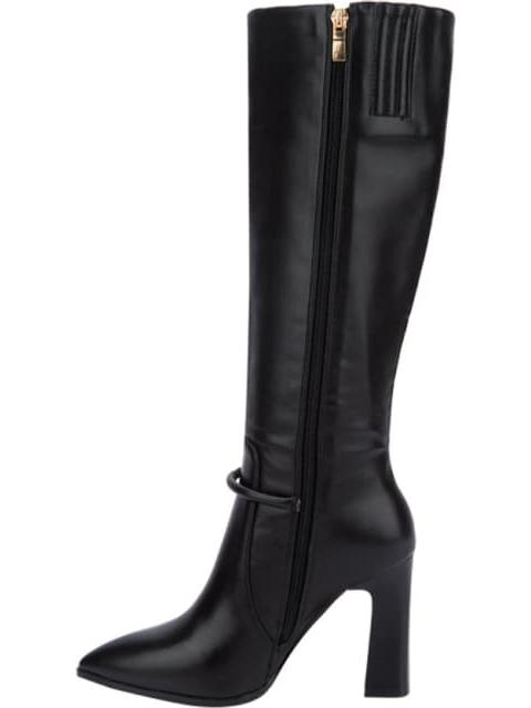 BOTA ALTA TACON ANCHO NEGRO YAELI FASHION - Imagen 5
