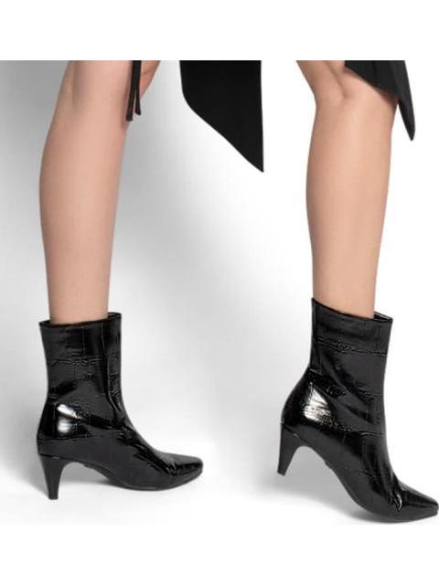 BOTA VESTIR TIPO CROCO NEGRO BELINDA PEREGRIN - Imagen 2