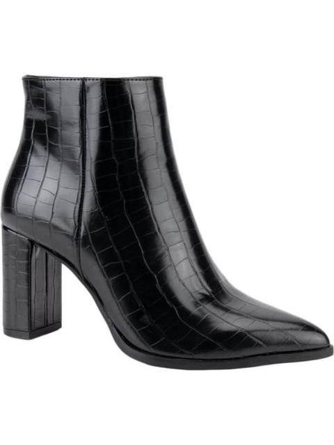 BOTA VESTIR TIPO CROCO NEGRO THALIA SODI - Imagen 2