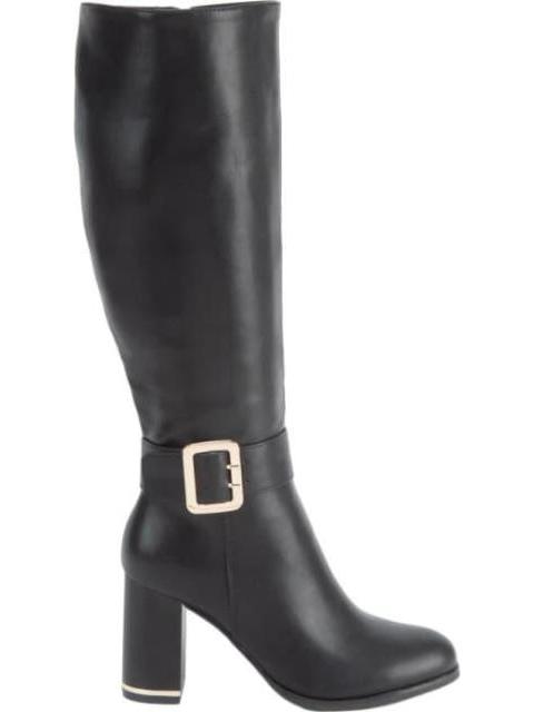BOTA VESTIR TUBO ALTO CON HEBILLA NEGRO YAELI FASHION - Imagen 2