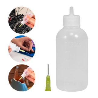 BOTELLA DISPENSADORA DE ALCOHOL Y LIQUIDOS CON PUNTA DE AGUJA DE PRECISION CAPACIDAD 50 ML IDEAL PARA ELECTRONICA LABORATORIO O MANUALIDADES SLIM COMPANY