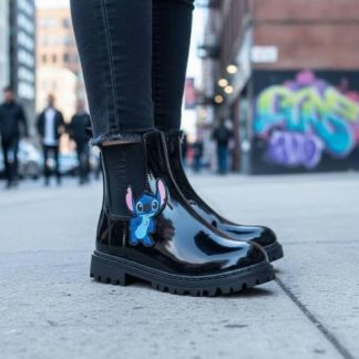 BOTIN CHELSEA STITCH NEGRO DISNEY