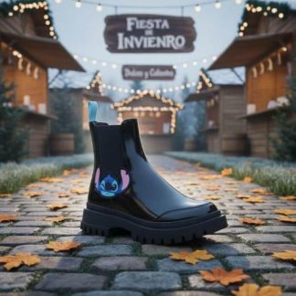 BOTIN CHELSEA STITCH NEGRO DISNEY