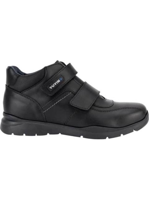BOTIN ESCOLAR DE PIEL NEGRO YU YIN