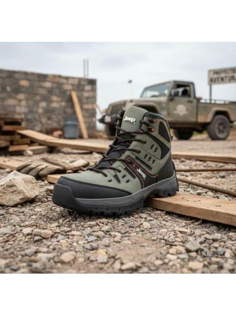 BOTIN INDUSTRIAL CON CASCO DE SEGURIDAD GRIS JEEP