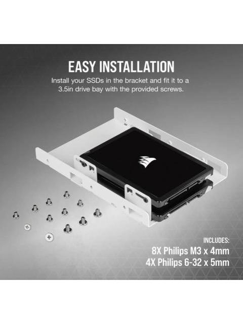 BRACKET DUAL MONTE CSSDBRKT2W SSD 2.5-3.5 PULGADAS - Imagen 3